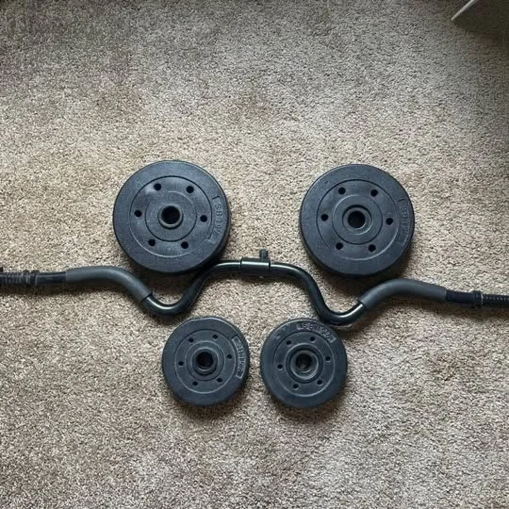 Curling bar with weights